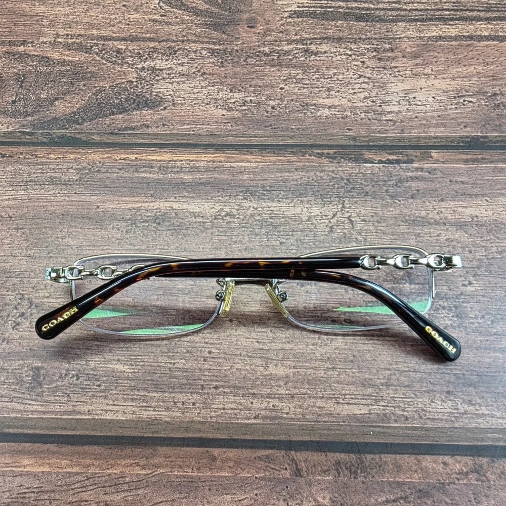 Coach HC 5097 9005 Light Gold Semi Rimless Rectangular Eyeglasses 52-18-140